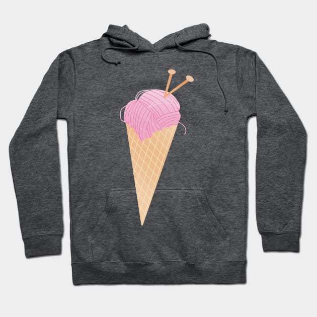 Knitting Ice Cream Cone Hoodie by Vaeya